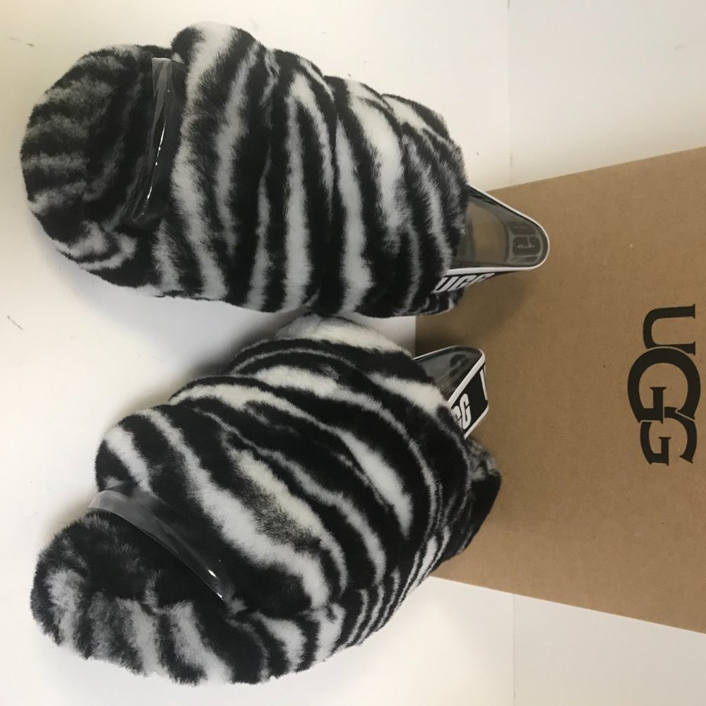 UGG Fluff Yeah Slide Zebra Slipper - Picture 4 of 6
